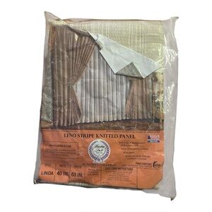 New Vintage Leno Striped Knitted Window Curtain Panel 40 X 63 In
